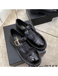 Chanel Calfskin Loafers with Buckle Black 2022 02