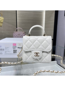 Chanel Lambskin Clutch with Chain AP2682 White 2022