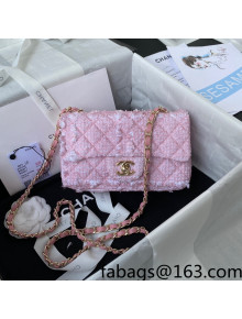 Chanel Tweed Mini Flap Bag A01116 Light Pink/White 2022