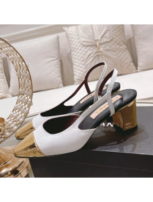 Chanel Grosgrain Slingback Pumps 6.5cm G31318 White 2022