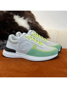 Chanel Fabric & Suede Sneakers G38299 Green 2022 032503