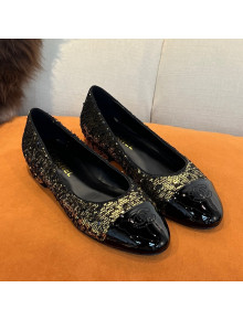 Chanel Sequins Flat Ballerinas Gold 2022 032512