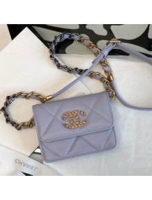 Chanel 19 Lambskin Mini Wallet on Chain WOC Purple 2022 39