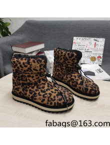 Dolce & Gabbana DG Leopard Print Down Snow Ankle Boots Brown 2021 17