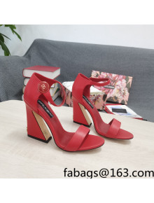 Dolce & Gabbana DG Calf Leather High Heel Sandals 10.5cm Red 2022