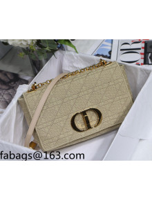 Dior Medium Caro Bag in Beige Cannage Embroidery 2021 120158