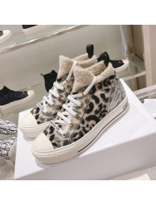 Dior Walk'n'Dior Sneakers in Fur-Effect Knit Printed with Beige Multicolor Mizza Pattern 2021