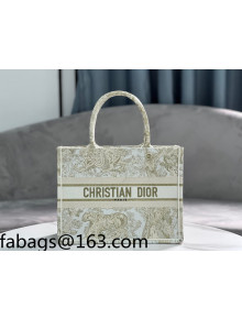 Dior Medium Book Tote Bag in Gold Toile de Jouy Embroidery M1286 2022 19