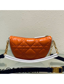 Dior Small Vibe Hobo Bag in Orange Cannage Lambskin M8022 2022