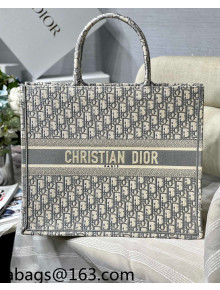 Dior Large Book Tote Bag in Grey Oblique Embroidery M1286 2022 13