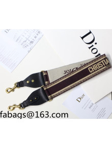 Dior 'Christian Dior' Embroidered Strap Burgundy/Beige 2022 43