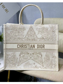 Dior Large Book Tote Bag in Gold Around the World Stella Embroidery M1286 2022 02