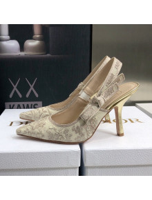 Dior J'Adior Slingback Pumps 9.5cm in Quake Oblique Embroidery Beige 2022