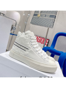 Dior Walk'n'Dior Star High-top Sneakers in White Dior Étoile Embossed Lambskin and Calfskin 2022