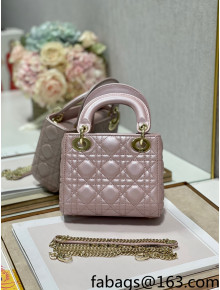 Dior Classic Lady Dior Lambskin Mini Bag Pearly Pink/Gold 2022 0505