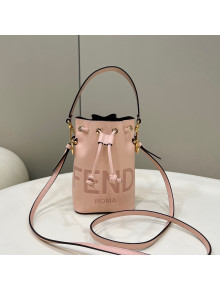 Fendi Mon Tresor Mini Bucket Bag in Pink Logo Leather 2022 8288