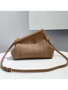 Fendi First Small Snakeskin Leather Bag Beige 2021 80018M