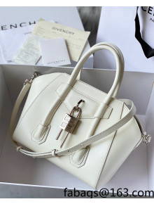 Givenchy Mini Antigona Lock Bag in Box Leather White 2021