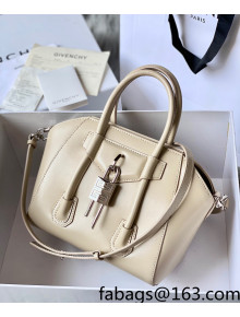 Givenchy Mini Antigona Lock Bag in Box Leather Light Beige 2021