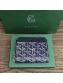 Goyard Matignon PM Short Wallet Navy Blue 2021 03