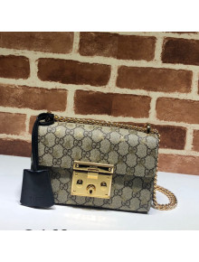 Gucci Padlock Small Bee Print GG Canvas Shoulder Bag 409487 Beige/Gold 2021 