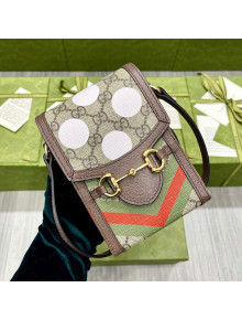 Gucci Horsebit 1955 Geometric Print Mini Bag ‎625615 Beige 2021