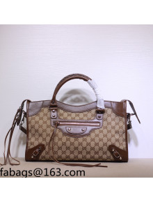 Balenciaga x Gucci GG Canvas Large Classic City Bag 658597 Beige/Brown 2021 