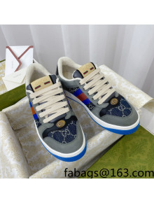 Gucci Screener GG Denim Sneakers Dark Blue 2021 86