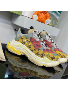 Gucci The Hacker Project Triple S GG Canvas Sneakers Red/Yellow 2021 70