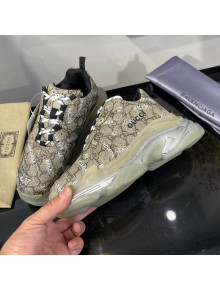 Gucci The Hacker Project Triple S Sneakers Beige/Silver 2021 74