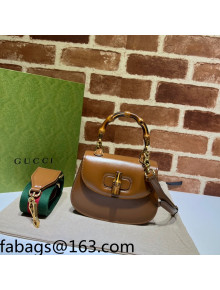 Gucci Leather Mini Top Handle Bag with Bamboo 686864 Brown 2022