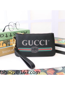 Gucci Leather Logo Web Pouch 526886 Black 2022