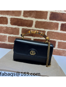 Gucci Bamboo Leather Mini Bag 675795 Black 2022