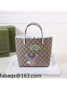 Gucci Children's GG Canvas Tote Bag with Cat Print 410812 White 2022 21