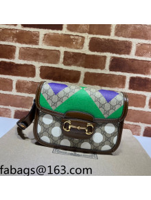 Gucci Horsebit 1955 Geometric Print GG Canvas Shoulder Bag 602204 2022