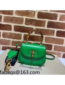 Gucci Leather Mini Top Handle Bag with Bamboo 686864 Green 2022