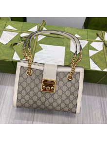 Gucci Padlock Small GG Canvas Shoulder Bag 498156 Beige/White 2022