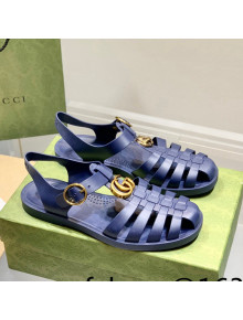 Gucci Men's Strap Flat Sandals Blue 2022 03