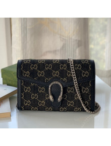 Gucci Dionysus GG Denim Mini Chain Bag 401231 Black 2022