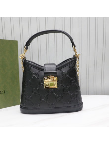 Gucci Small GG Leather Shoulder Bag 675788 Black 2022