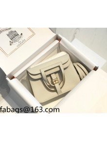 Hermes Halzan Mini 22cm Bag in Togo Calfskin Leather Milkshake White/Gold 2021 05