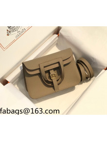 Hermes Halzan 25cm Bag in Togo Calfskin Leather Dove Grey/Gold 2021 08