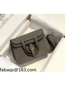 Hermes Halzan 25cm Bag in Togo Calfskin Leather Tinware Grey/Gold 2021 12