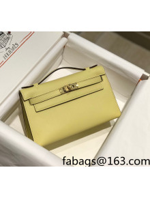 Hermes Kelly Pochette Bag 22cm Chick Yellow/Gold 2022 19