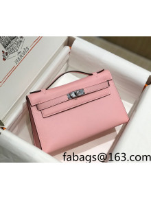 Hermes Kelly Pochette Bag 22cm Milk Shake Pink/Silver 2022 07