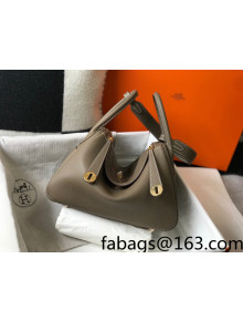 Hermes Lindy 26cm/30cm Bag in Grainy Calfskin Elephant Grey/Gold 2022