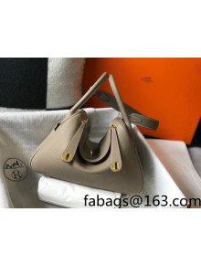 Hermes Lindy 30cm Bag in Grainy Calfskin Dove Grey/Gold 2022