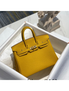 Hermes Birkin 25cm Bag in Togo Calfskin Jaune Amber Yellow/Gold 2022