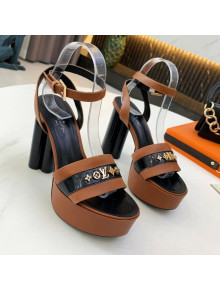 Louis Vuitton Podium Monogram Studs Platform Sandal Brown 2021