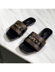 Louis Vuitton Revival Monogram Studs Flat Slide Sandals Monogram Canvas 2021